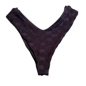 Black Checkered Bikini Bottom. Monaco Print. Size Small. Mandi Style